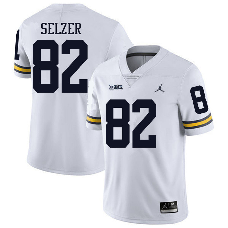 Jordan Brand Men #82 Carter Selzer Michigan Wolverines College Football Jerseys Sale-White